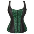 thumbnail image 1 of Women's Corset Tops Overbust Bustier Corset Top For Women Zipper Corset Vest For Women Renaissance Corset Plus Size Green 2XL, 1 of 3