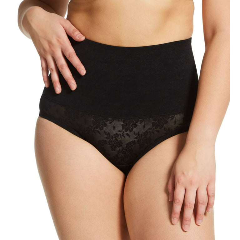 Women's Cortland Intimates 4210 Belly Band Brief Panty (Black 2X)