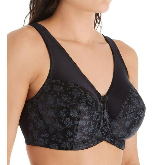 Women's Cortland Intimates 7101 Full Figure Underwire Seamed Cup Bra (Black 52D)