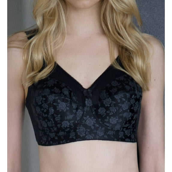 Women's Cortland Intimates 7102 Full Figure Wireless Seamed Cup Bra (Black 34G)