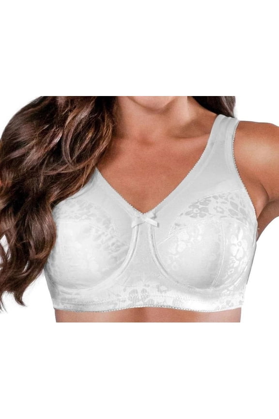Women's Cortland Intimates 7102 Full Figure Wireless Seamed Cup Bra (White 42B)