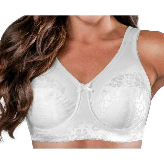 Women's Cortland Intimates 7102 Full Figure Wireless Seamed Cup Bra (White 44D)