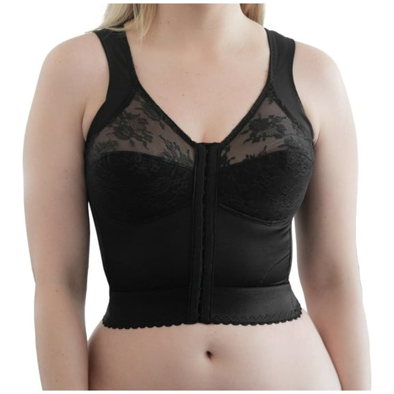 Women's Cortland Intimates 9603 Back Support Longline Bra (Black 34D)