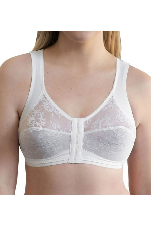 Women's Cortland Intimates 9605 Back Support Front Close Bra (White 40DDD)