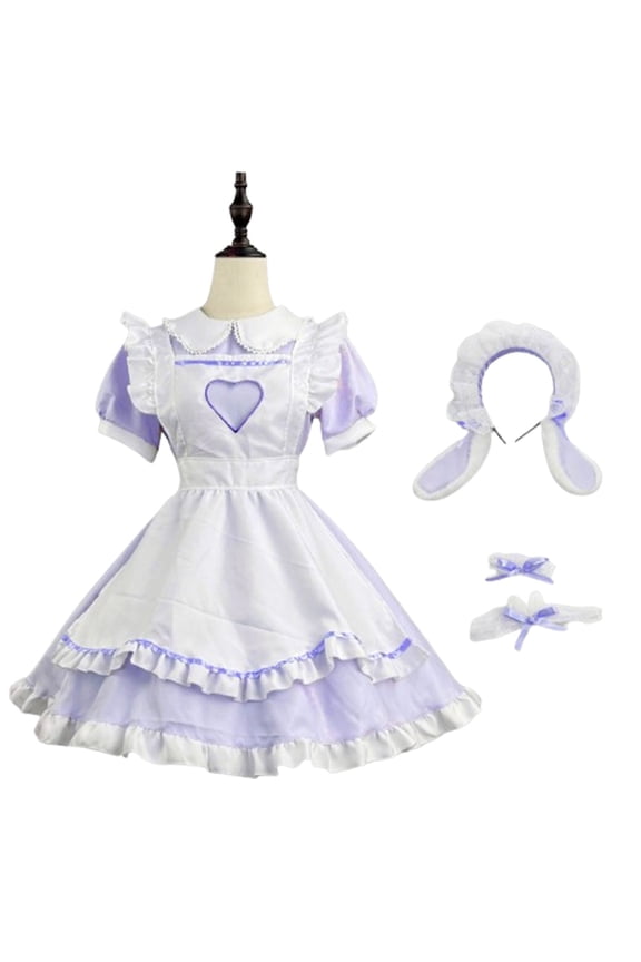 Women's Cosplay Bow Bandage Dress Temptation Uniform Underwear Sleepwear Underdress Suit Purple