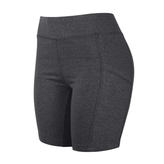 Women's Cotton 15 Inch Outseam Shorts with 2 Side Pockets, Charcoal Grey S