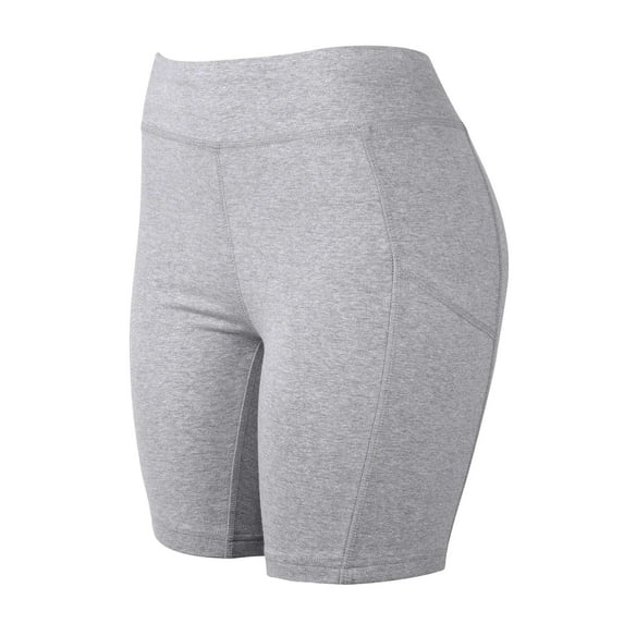 Women's Cotton 15 Inch Outseam Shorts with 2 Side Pockets, Heather Grey L