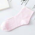 thumbnail image 1 of Women's Cotton Ankle Socks, Solid Color Crew Socks for Everyday Wear, Soft Basic Socks for Women, One Size Fits Most, 1 Pair - Pink, 1 of 2