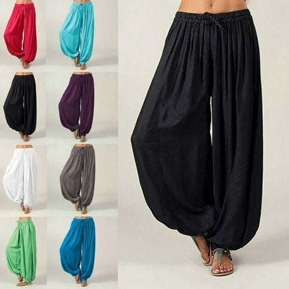 Women's Cotton Baggy Yoga Afghani Genie Indian Aladdin Harem Pants