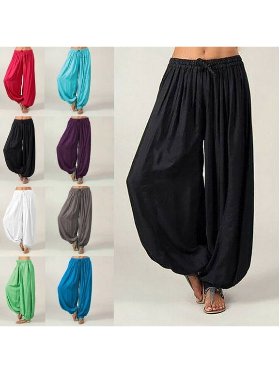 Women's Cotton Baggy Yoga Afghani Genie Indian Aladdin Harem Pants