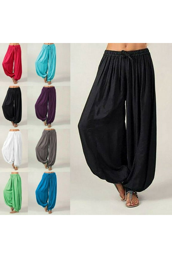 Women's Cotton Baggy Yoga Afghani Genie Indian Aladdin Harem Pants