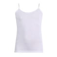 thumbnail image 1 of Girl's Cotton Basic Solid Camisole Adjustable Strap Tank Top Undershirts , White L, 1 Pack, 1 of 1