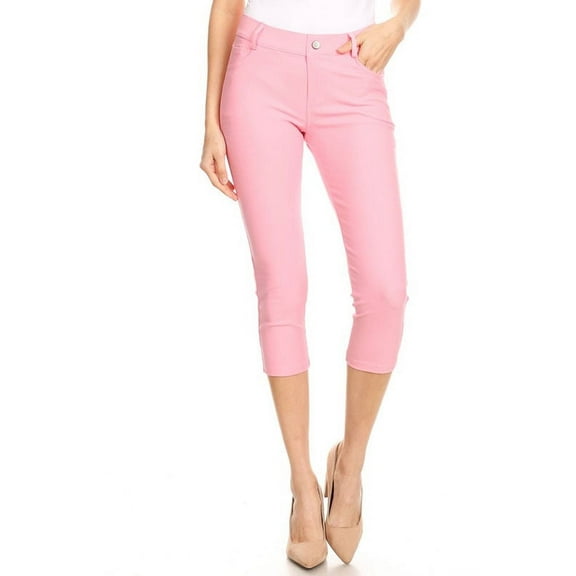 Women's Cotton Blend Capri Jeggings Stretchy Skinny Pants Jeans Leggings