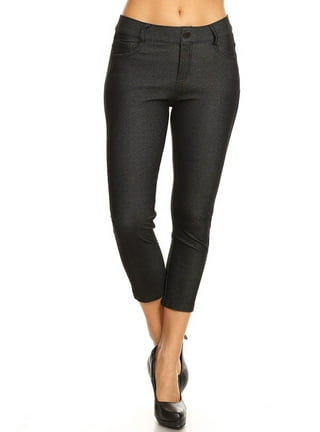 YELETE Women's Active Jersey Mesh Panel Capri Leggings with Back Zipper  Pocket, Black S 