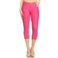 thumbnail image 1 of Women's Cotton Blend Capri Jeggings Stretchy Skinny Pants Jeans Leggings, 1 of 3