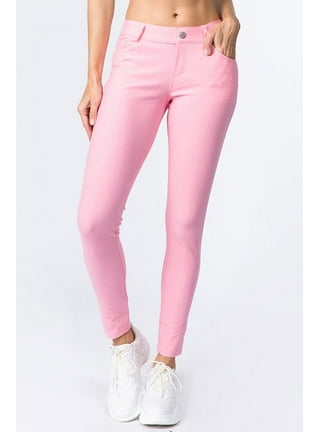 GUESS Womens Pink Stretch Pocketed Zippered High-rise Capri Skinny