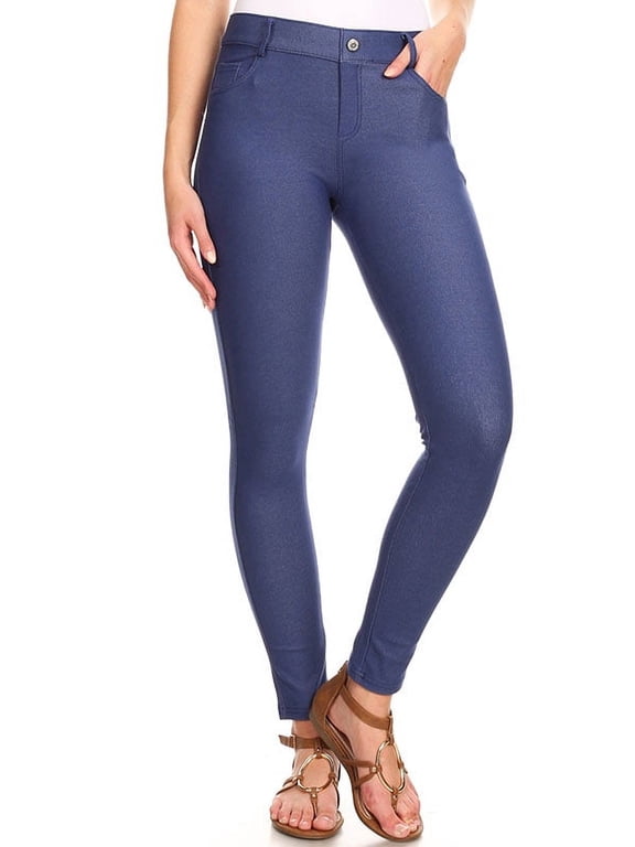 Women's Cotton Blend Full Length Jeggings Stretchy Skinny Pants Jeans Leggings