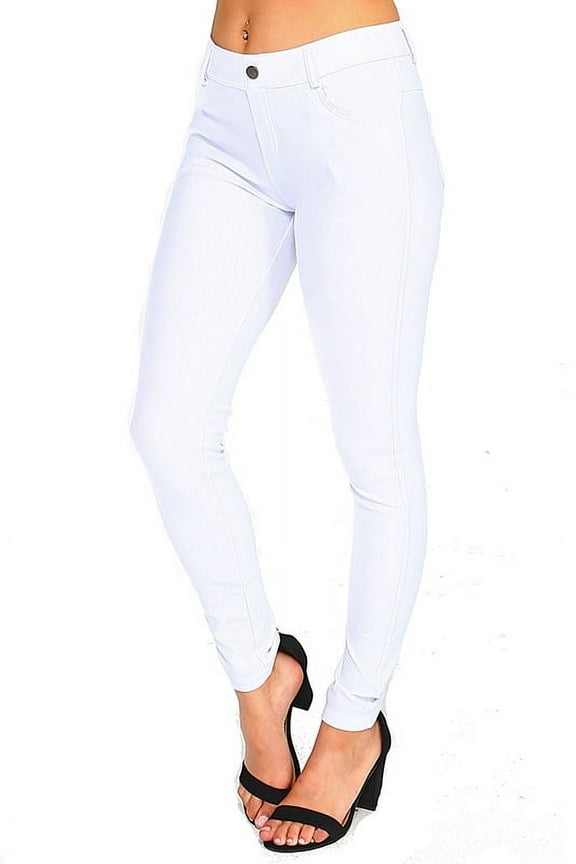 Women's Cotton Blend Full Length Jeggings Stretchy Skinny Pants Jeans Leggings