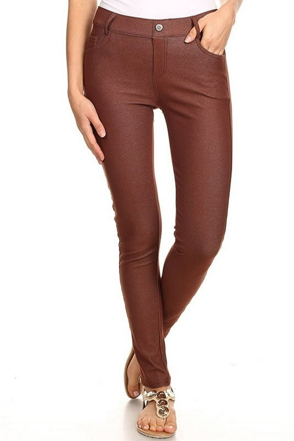 Women's Cotton Blend Full Length Jeggings Stretchy Skinny Pants Jeans Leggings