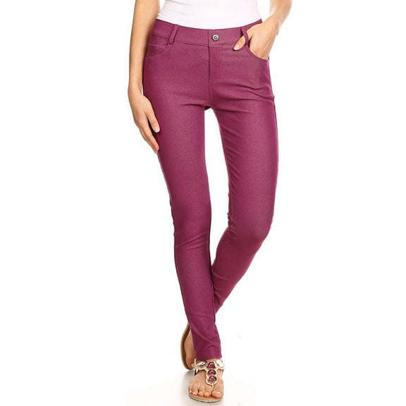 Women's Cotton Blend Full Length Jeggings Stretchy Skinny Pants Jeans Leggings