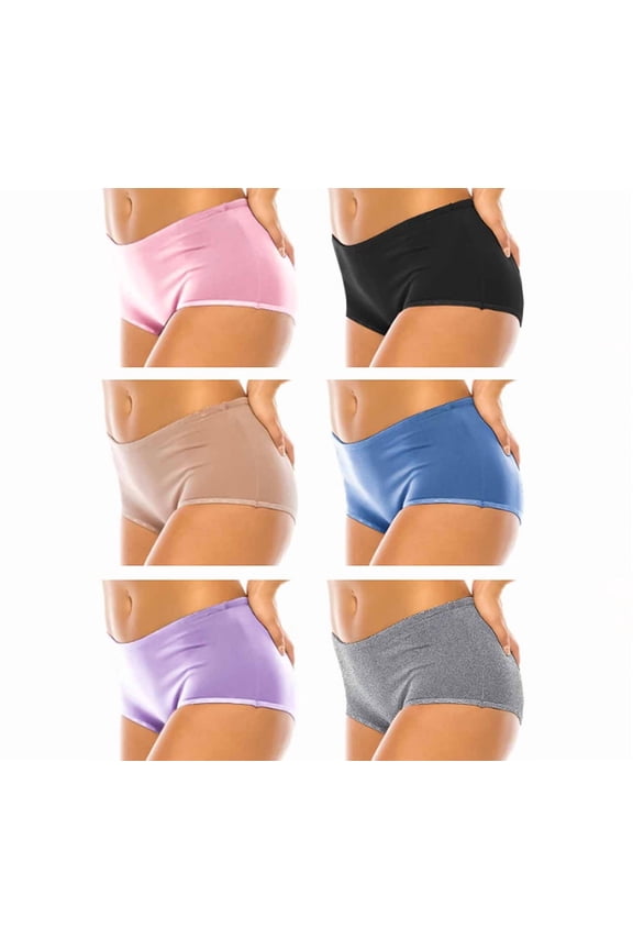 Women's Cotton Blend Lingerie Briefs Shorts Underwear Boyshorts Multicolor 12 Pack (M)