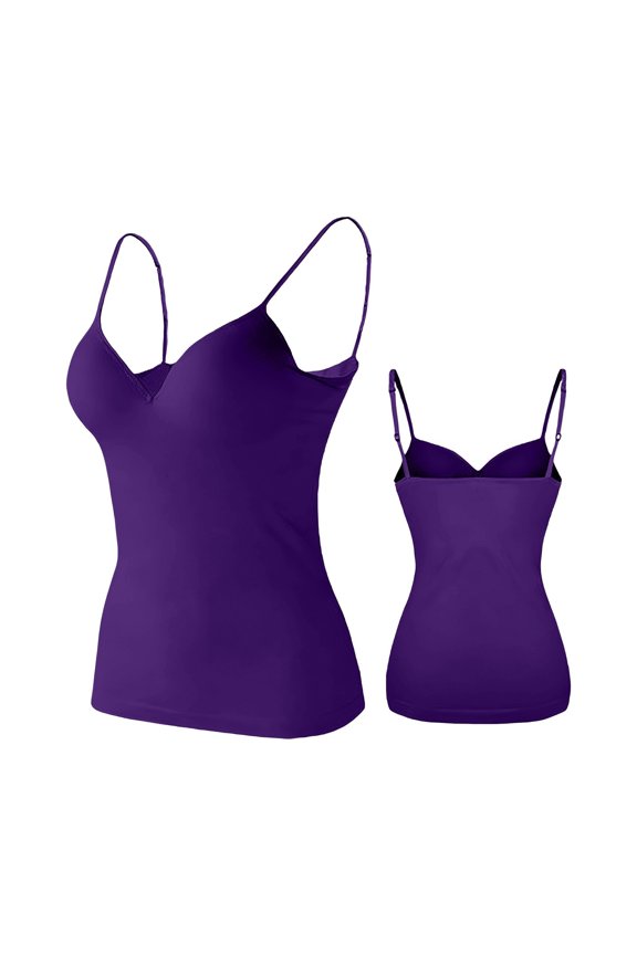 Women's Cotton Blend Sleeveless Camisole Featuring Adjustable Straps and a Built-In Bra with Light Support for Everyday Use