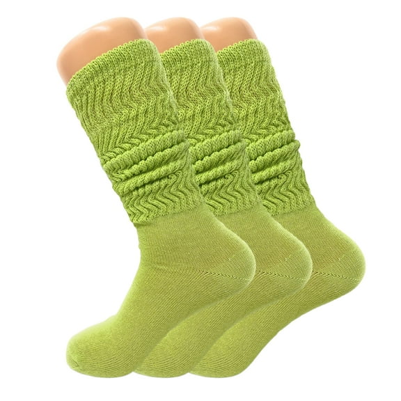 Women's Cotton Blend Slouch Socks 3-Pack - Lightweight Knee High Socks (Sizes 5-10) - Versatile Scrunch Style for Boots & Casual Wear