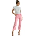 thumbnail image 1 of Womens Cotton Blend Straight Leg Cropped Pants with Pockets Light Pink Medium, 1 of 6