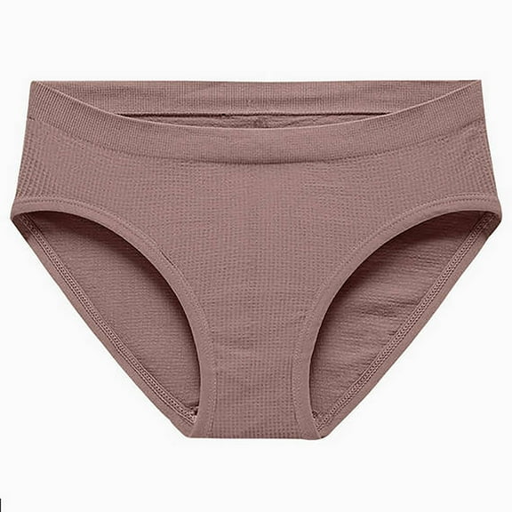 Women's Cotton Boyshort Panties Women's Seamless and Comfortable Large Waist Underwear Cotton Breathable and Hip Lifting Solid Color Underwear Purple M