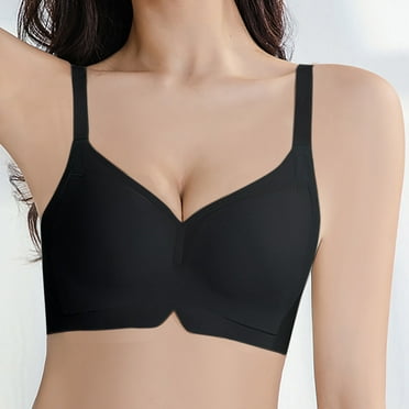 Women's Cotton Bra: Non-Wired, Breathable, Gathered Middle Button Design for Comfort and Style - Everyday Wear
