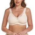 thumbnail image 1 of Women's Cotton Bra Seamless Unlined Plus Size Comfort Full Coverage Bra 36DDD, 1 of 6