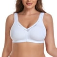 thumbnail image 1 of Women's Cotton Bra Seamless Unlined Plus Size Comfort Full Coverage Bra 38D, 1 of 8