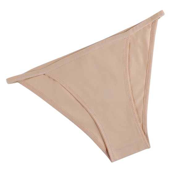 Women's Cotton Brief Cotton Underwear Plus Size String Bikini Low Waist High Cut Stretch Briefs 1 Piece Beige Size S-Xl Women's Panties