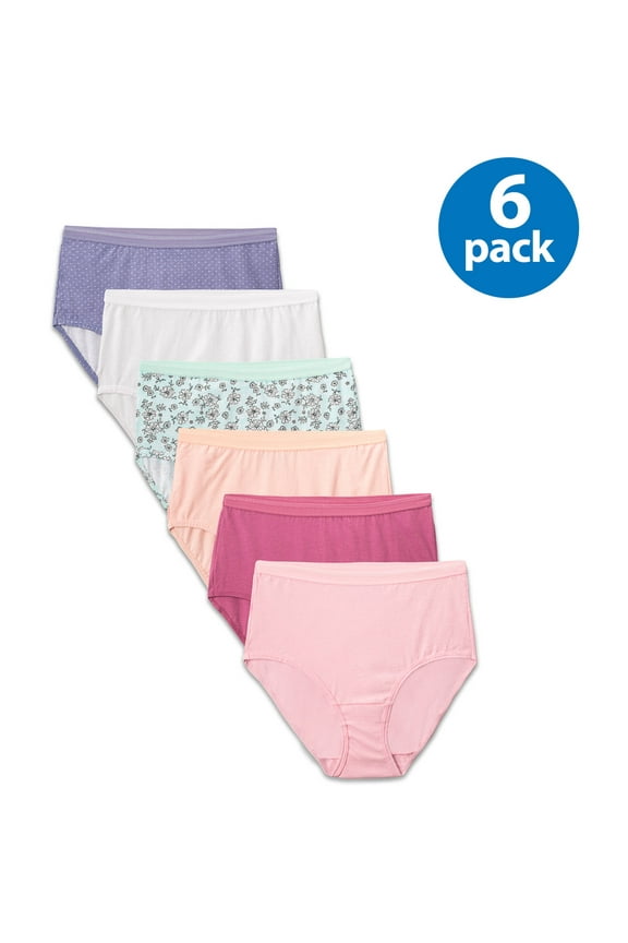 Women's Cotton Brief Panties, 6 Pack