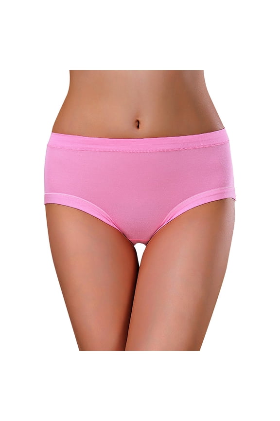 Women's Cotton Brief Solid Color Three Layer Anti Lateral Leakage Conservative Mid Waist Physiological Pants Viscose Fiber 1Pc Red Size M-3Xl Women's Panties