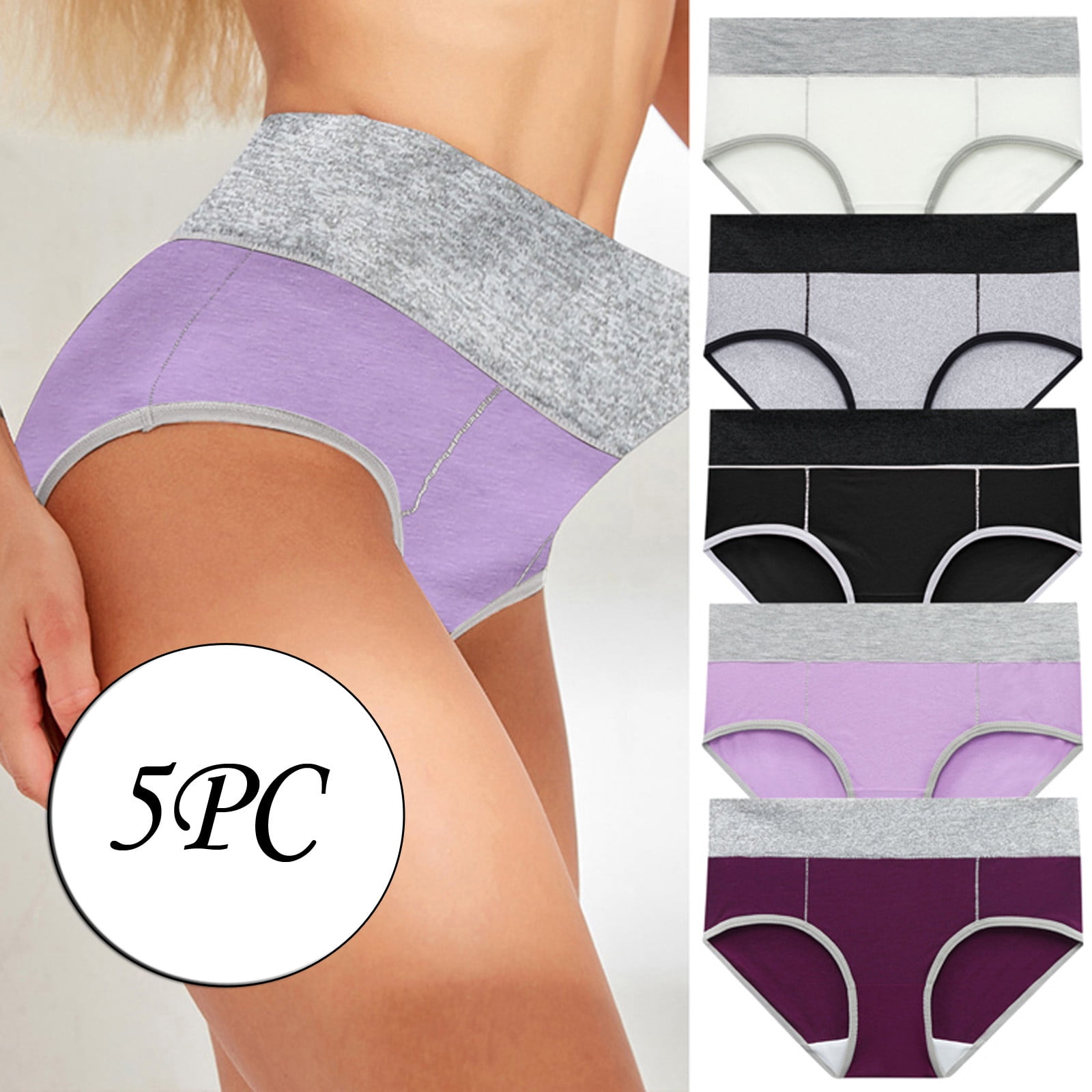 Poftik Cotton inner Elastic Plain Panties Briefs Underwear for Women's (Pack of 3 Panty) main image 1