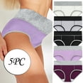 thumbnail image 1 of Women's Cotton Brief Value Pack ,5-Pack ,Womens Panties Cotton High Waist Patchwork Briefs Soft Strench Breathable Bikini PantiesMulticolorXXXXL, 1 of 7