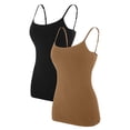thumbnail image 1 of Women's Cotton Camis with Shelf Bra Tank Top Basic Undershirts, 2 Pack, 1 of 2