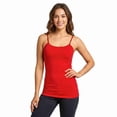 thumbnail image 1 of COUVER Women's Cotton Blend Camisole Top Red, Large, 1 of 6