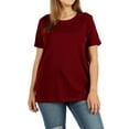 thumbnail image 1 of Women's Cotton Crew Neck Short Sleeve Relaxed Fit Basic Tee Shirts, 1 of 4