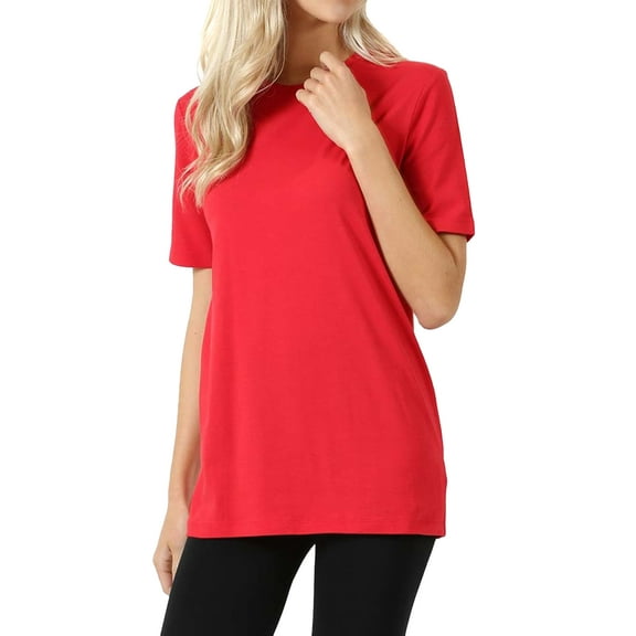 Women's Cotton Crew Neck Short Sleeve Relaxed Fit Basic Tee Shirts