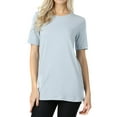 thumbnail image 1 of Women's Cotton Crew Neck Short Sleeve Relaxed Fit Basic Tee Shirts, 1 of 4
