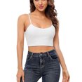 thumbnail image 1 of Women's Cotton Cropped Camisole Adjustable Straps Undershirts Built in Bra, 1 of 6