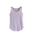 thumbnail image 1 of Women's Cotton Curved Hem Tank Top Summer Lightweight Scoop Neck Sleeveless T Shirts Loose Fit Airy Daily Wear Undershirt Purple, 1 of 6