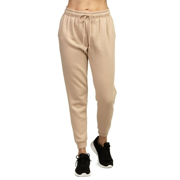 Women's Cotton Fleece Jogger Pants M, Sand