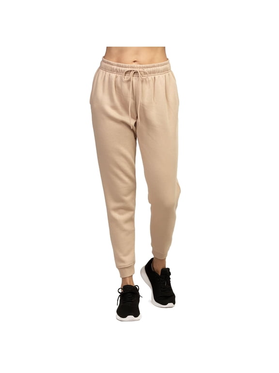 Women's Cotton Fleece Jogger Pants S, Sand