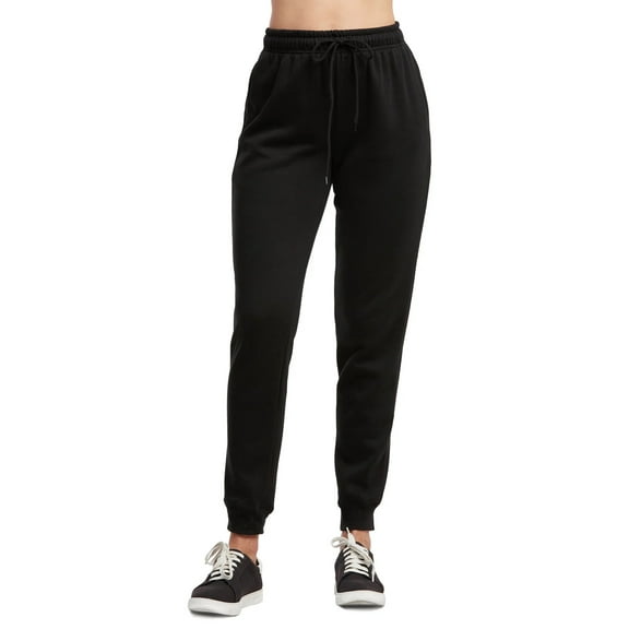 Women's Cotton Fleece Lined Jogger Pants Winter Sweatpant, Black, Medium, 1 Piece