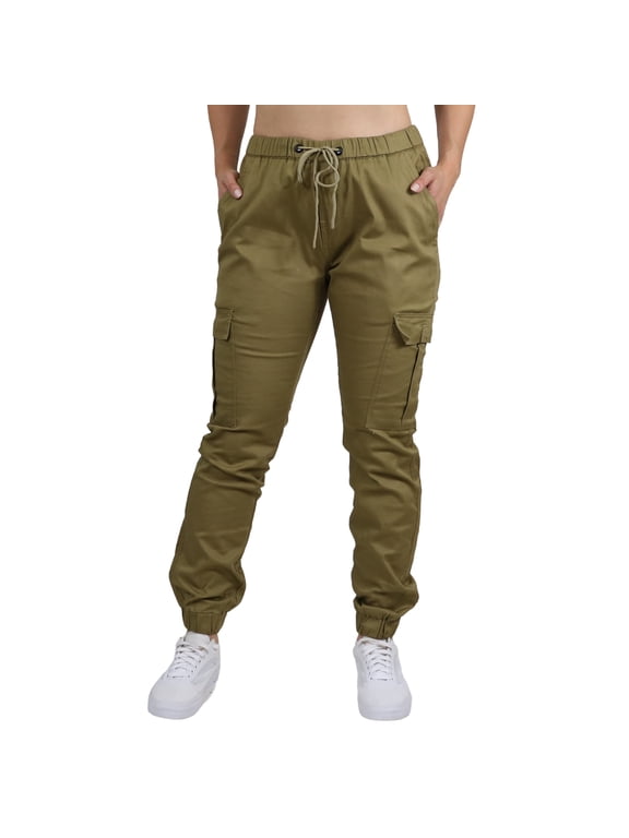 Women's Cotton Flex Stretch Cargo Jogger Pants (Sizes, S-2XL)