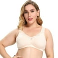 thumbnail image 1 of Women's Cotton Full Coverage Wirefree Non-padded Lace Plus Size Bra 38G, 1 of 6
