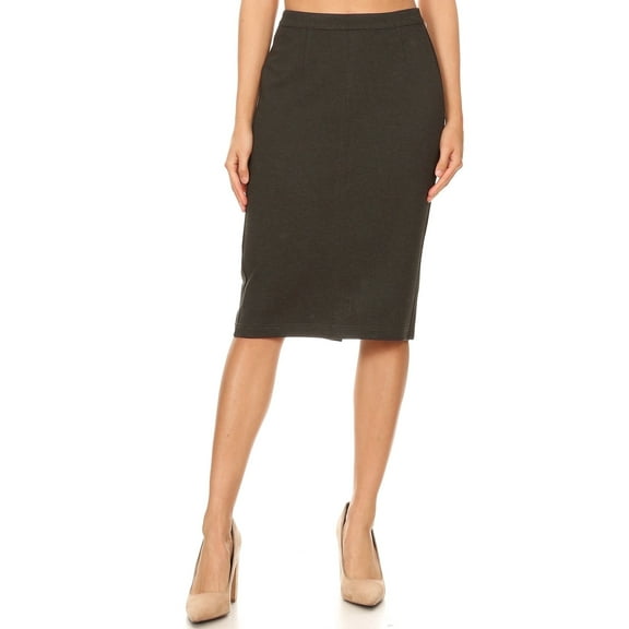 Women's Cotton Heather Gray Pencil Skirt